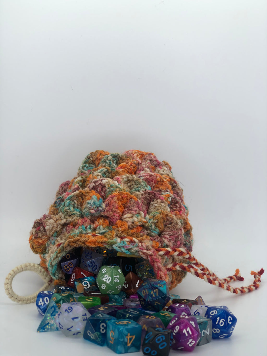 Orange & Green Dragon Scale Dice Bag