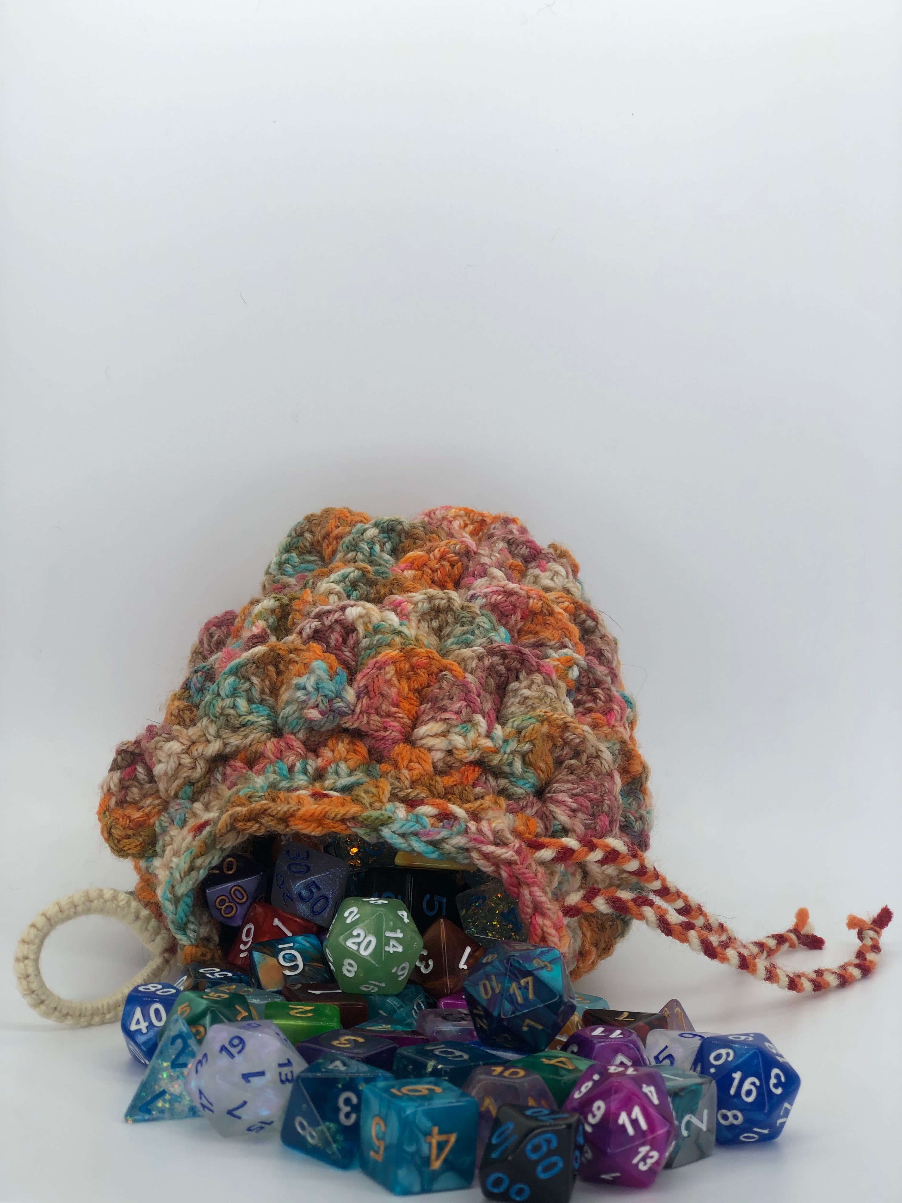 Orange & Green Dragon Scale Dice Bag