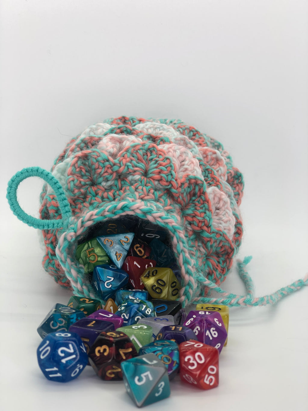 Green & Orange Speck Dragon Scale Dice Bag