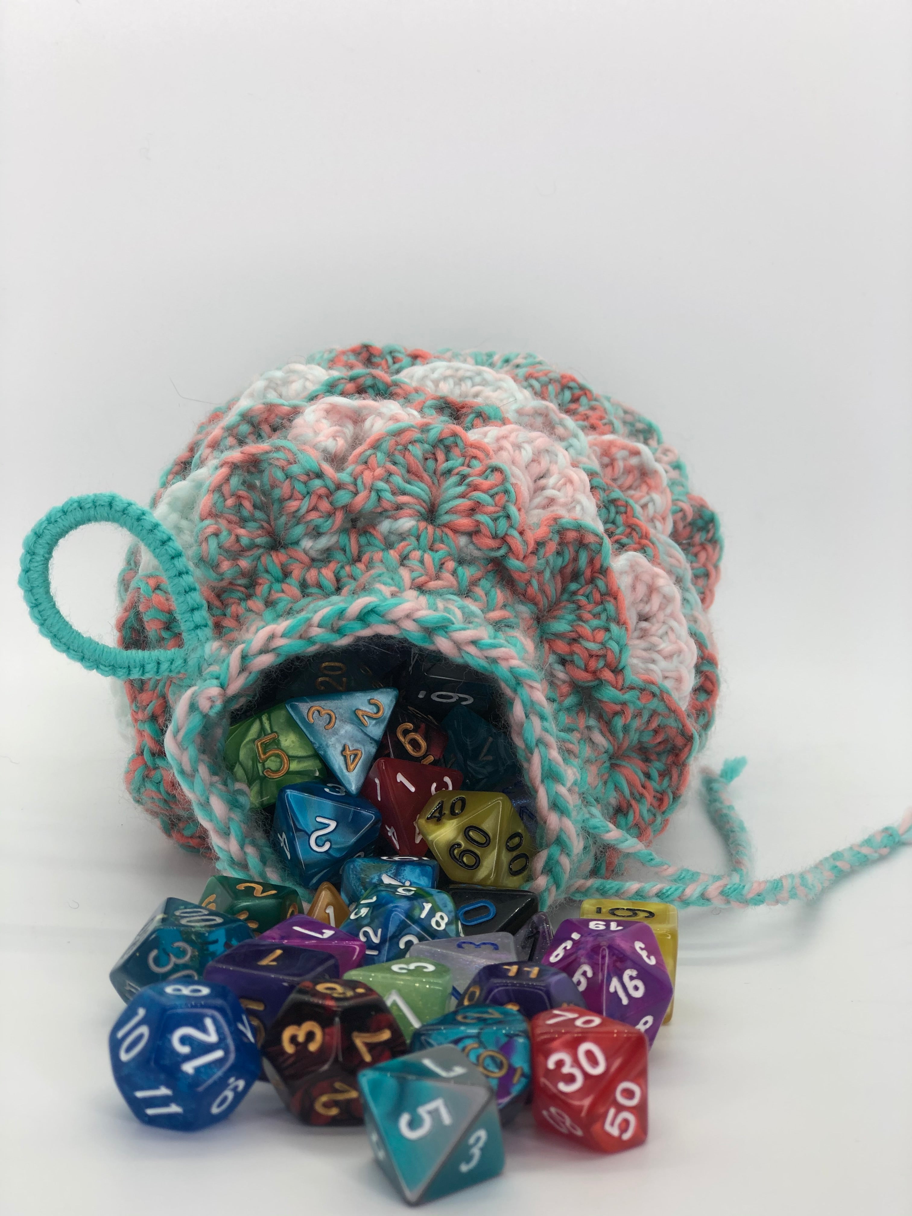 Green & Orange Speck Dragon Scale Dice Bag