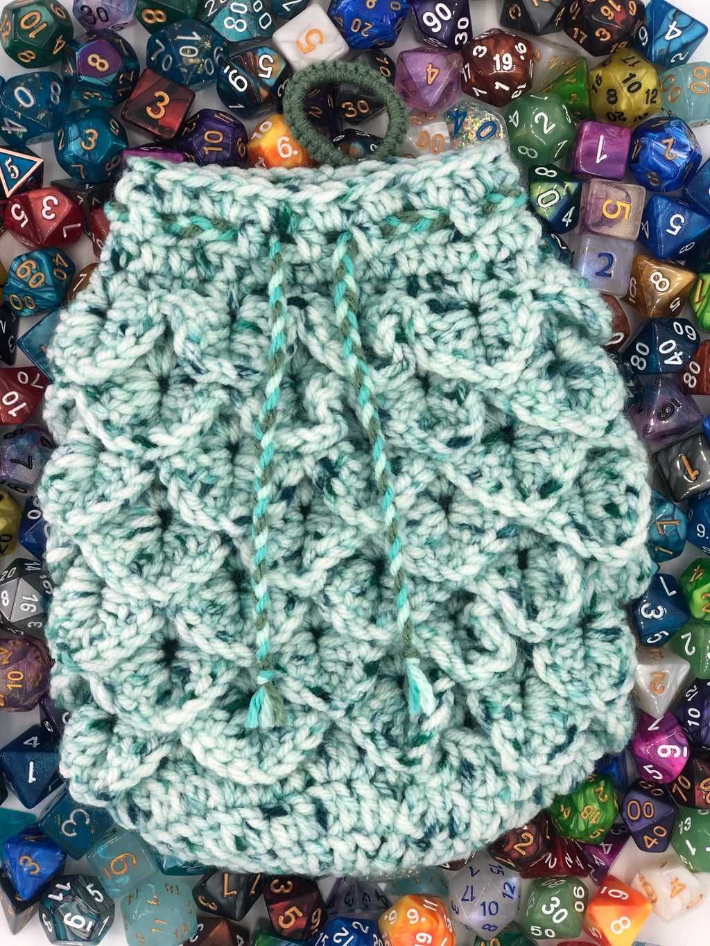 Green Speck Dragon Scale Dice Bag