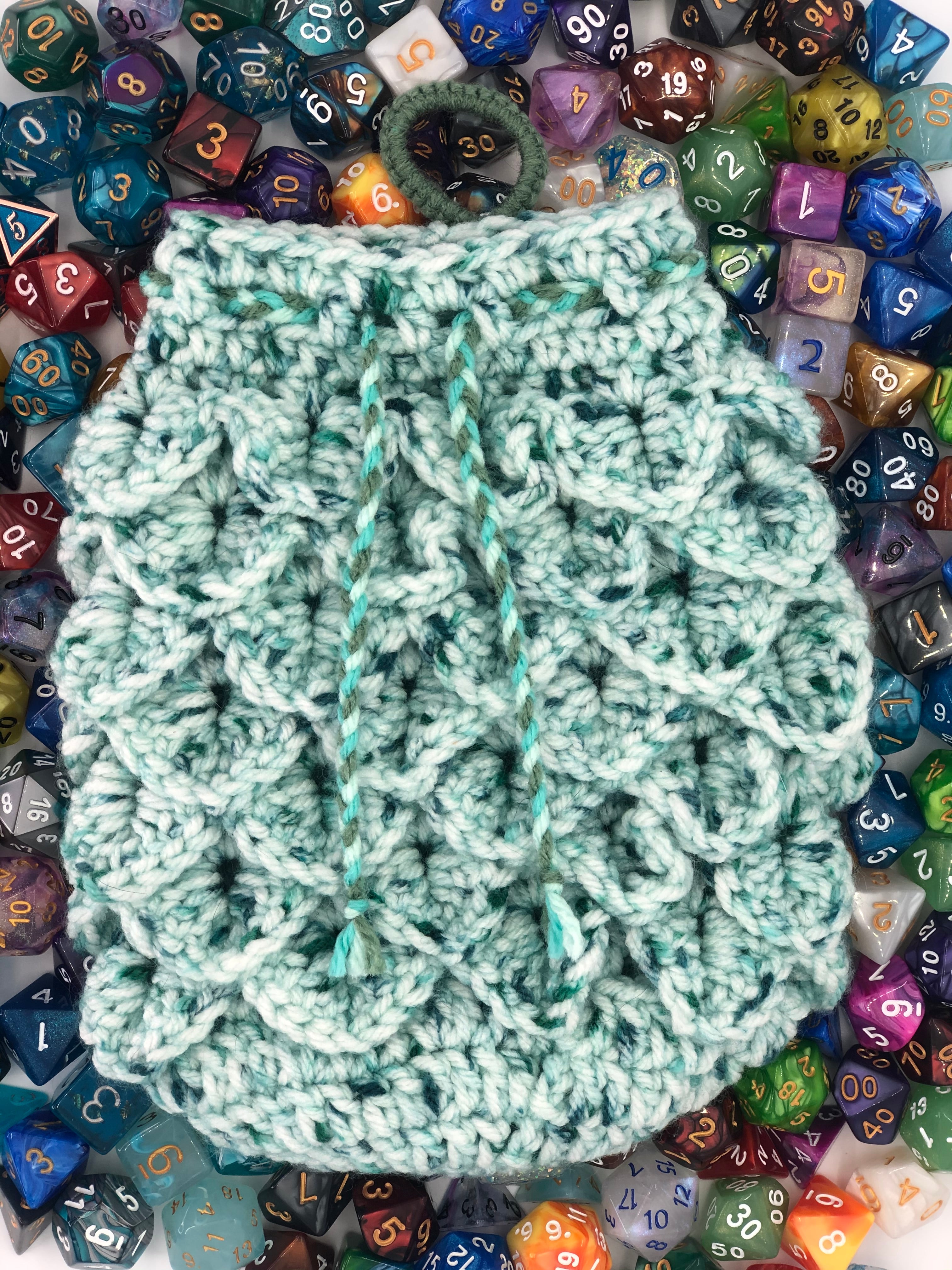 Green Speck Dragon Scale Dice Bag