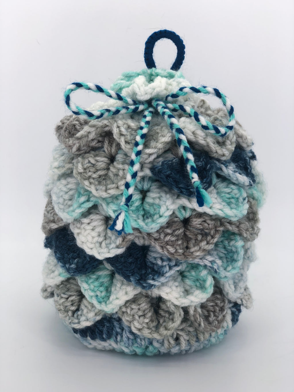 Blue & Grey Dragon Scale Dice Bag