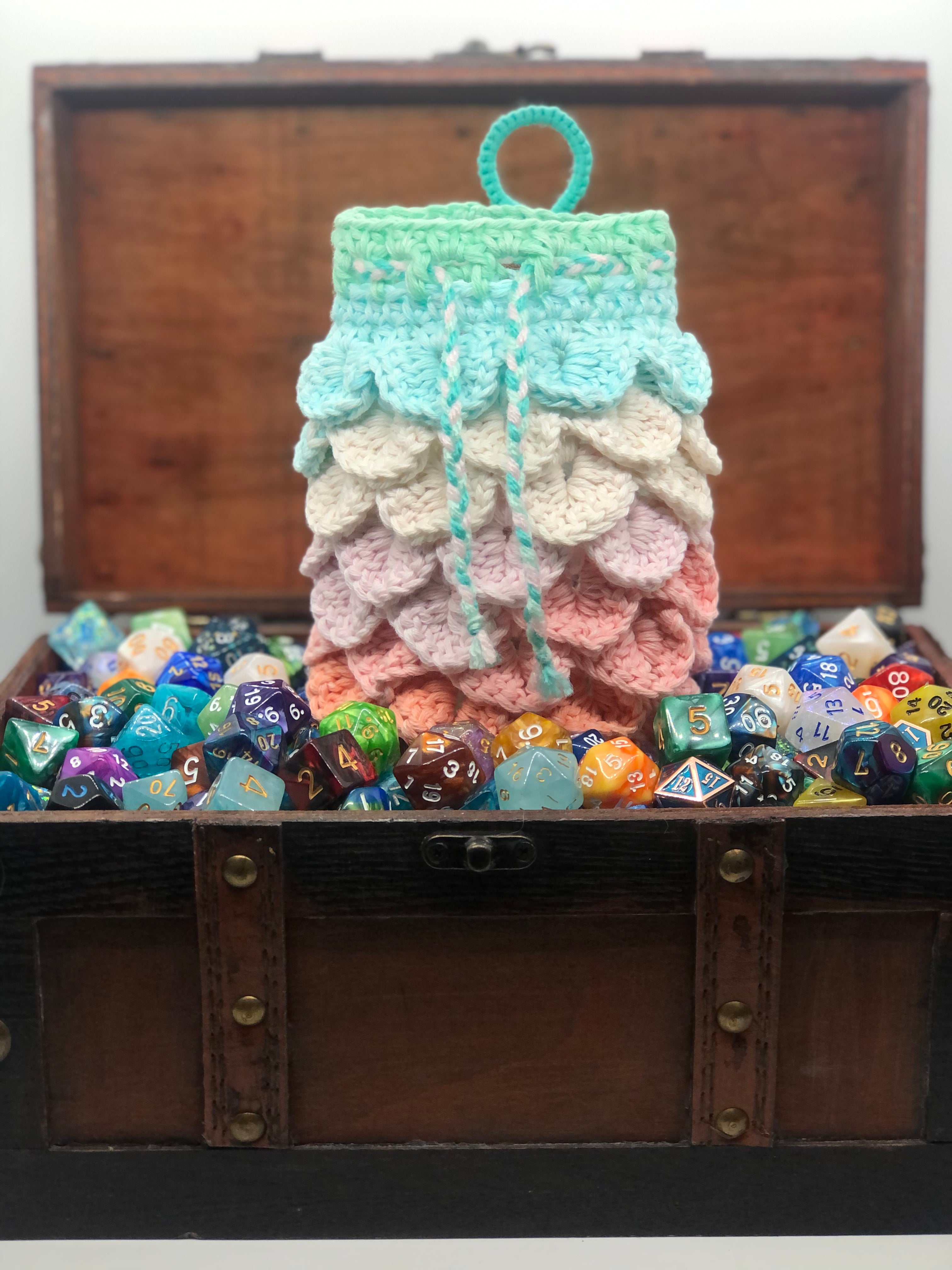 Blue to Orange Dragon Scale Dice Bag