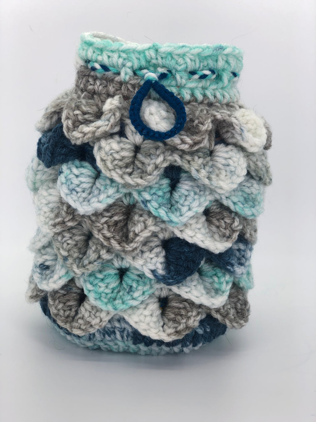 Blue & Grey Dragon Scale Dice Bag