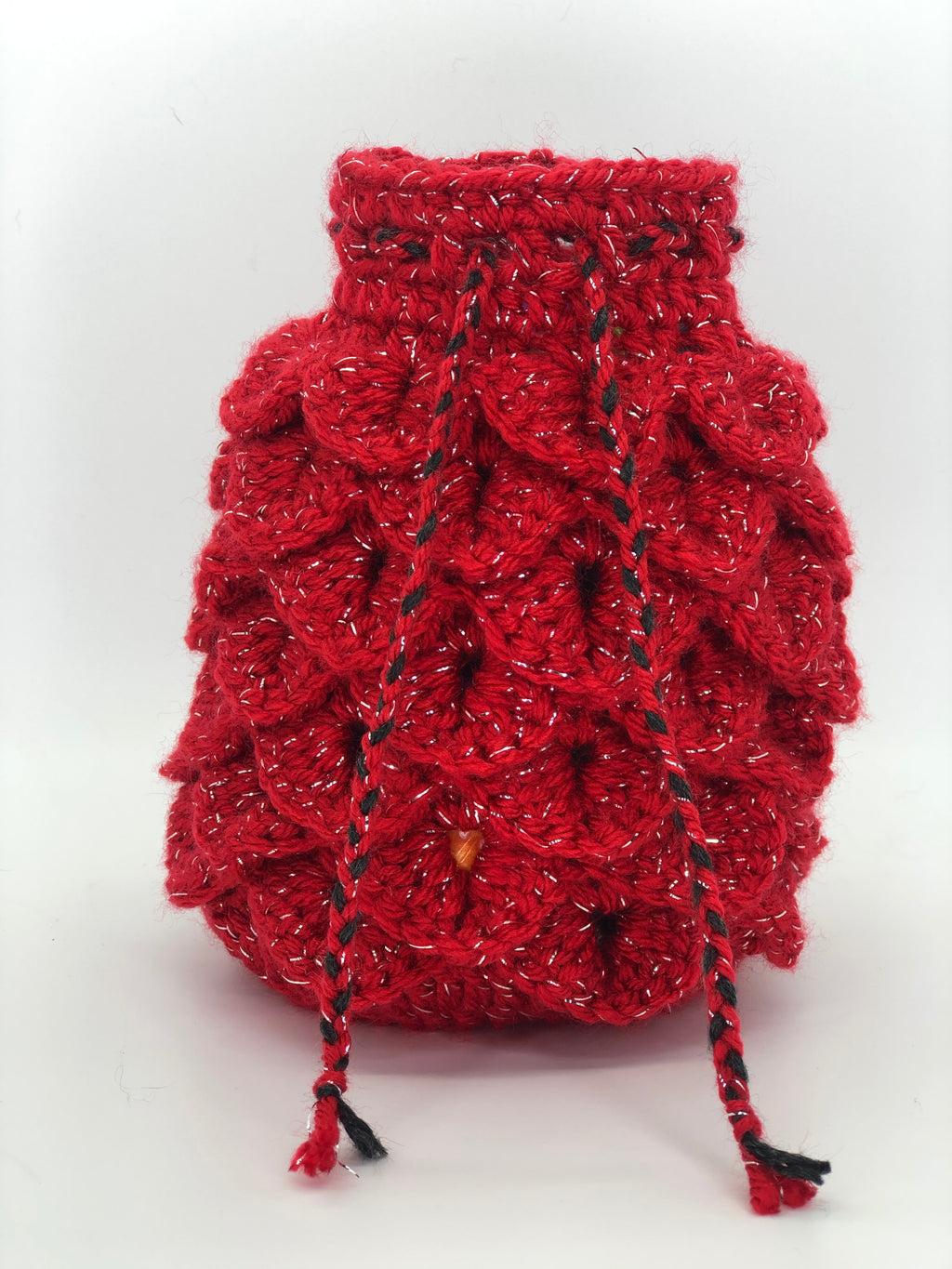 Red Sparkle Dragon Scale Dice Bag