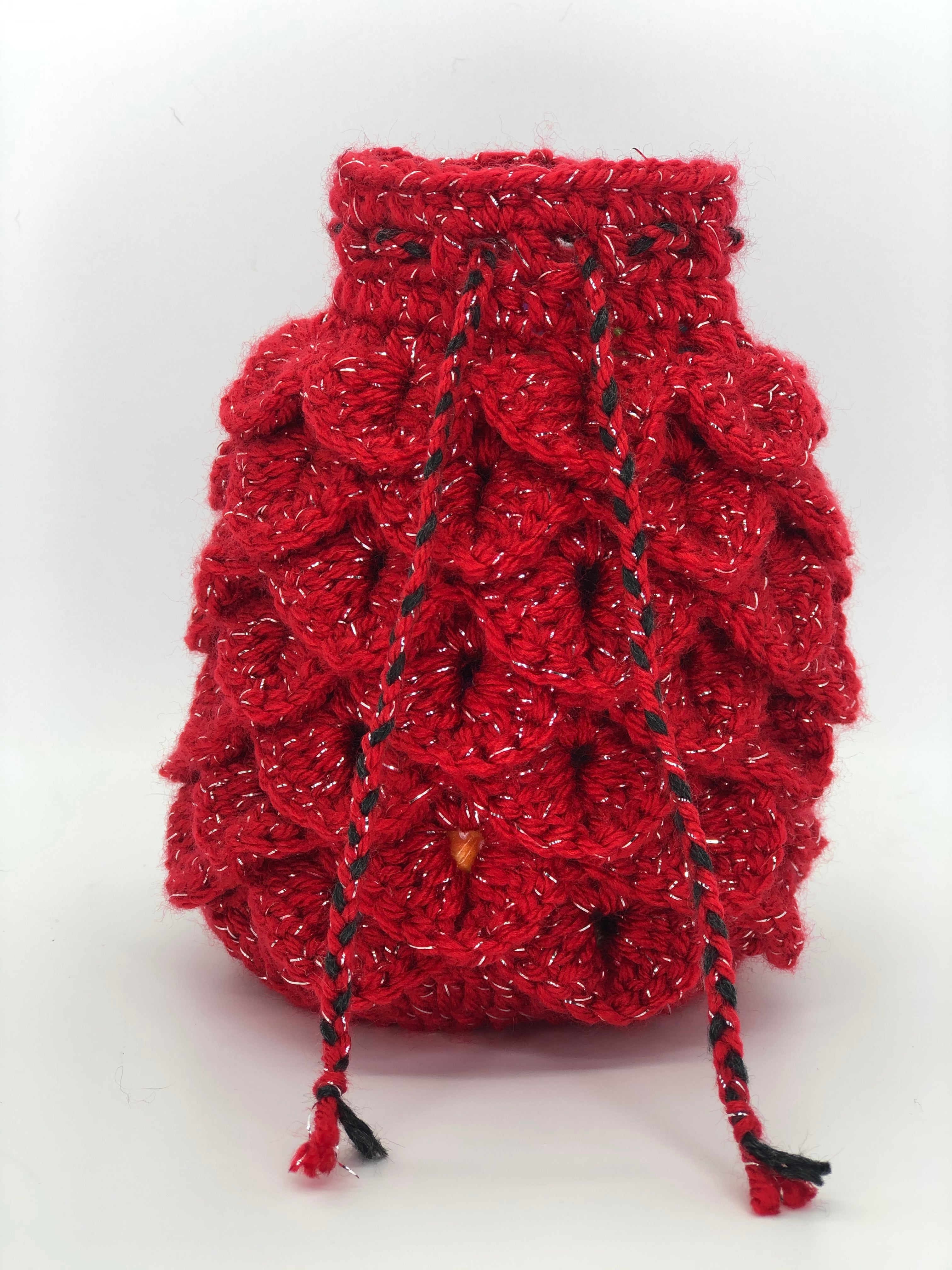Red Sparkle Dragon Scale Dice Bag
