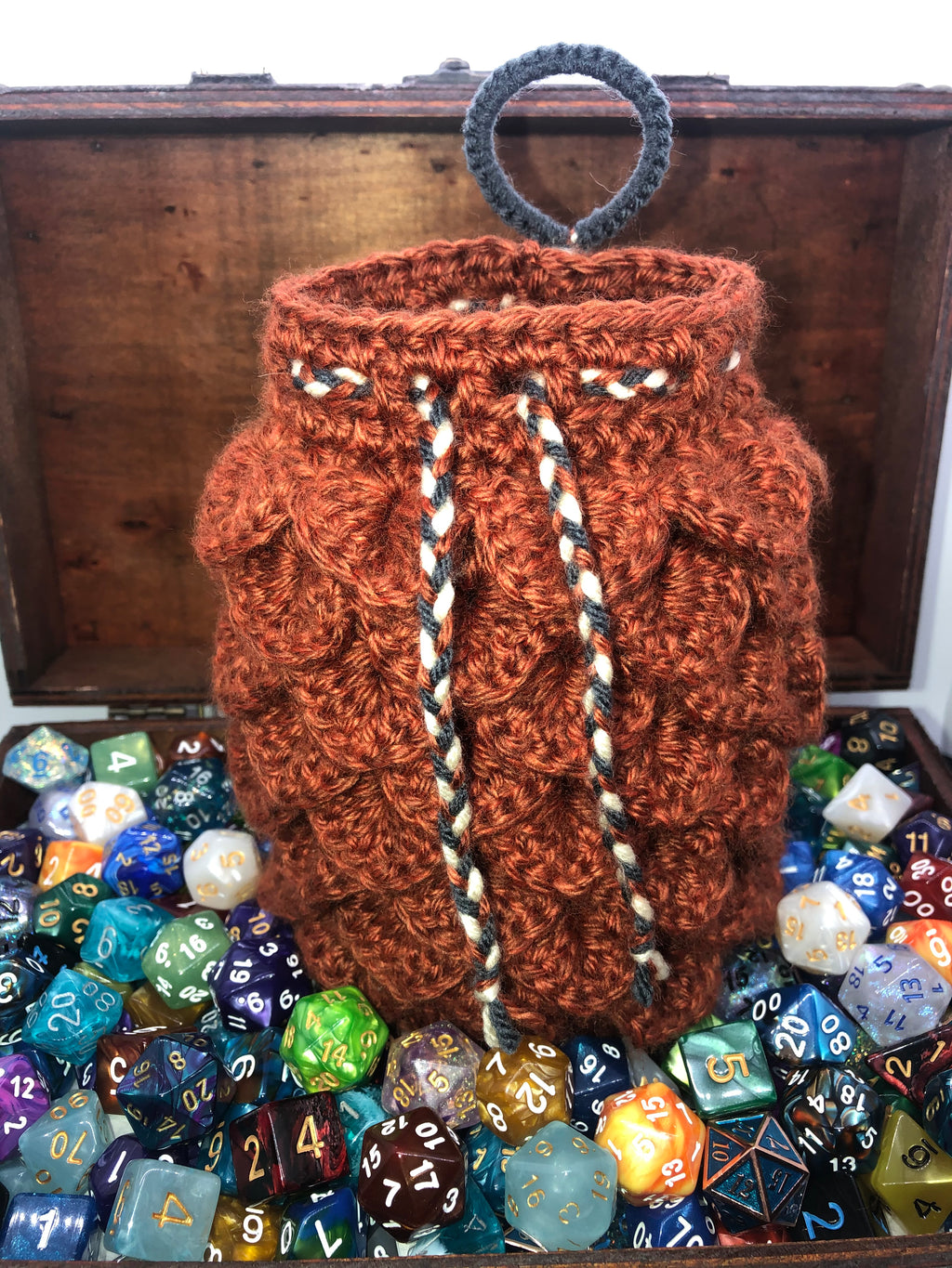 Burnt Orange Dragon Scale Dice Bag