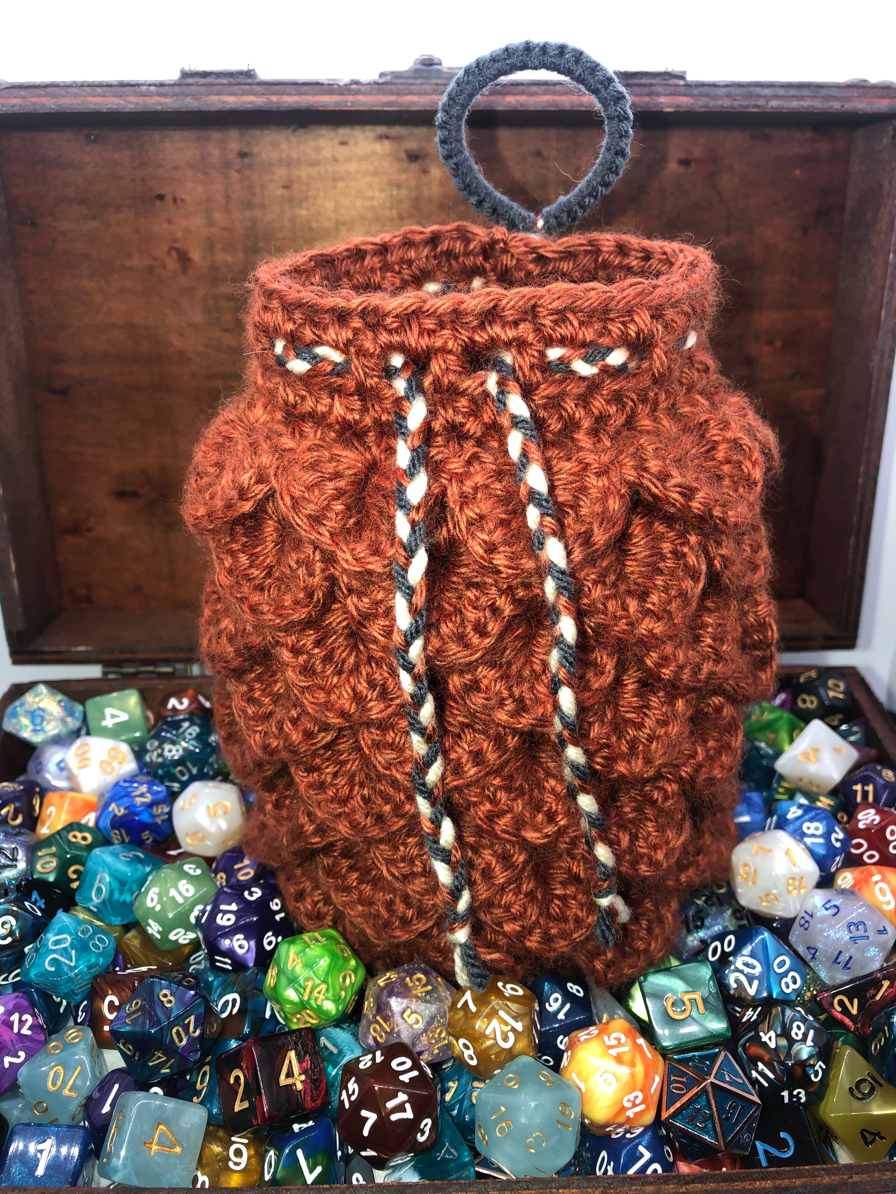 Burnt Orange Dragon Scale Dice Bag