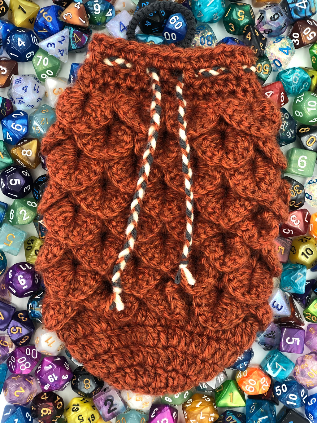 Burnt Orange Dragon Scale Dice Bag