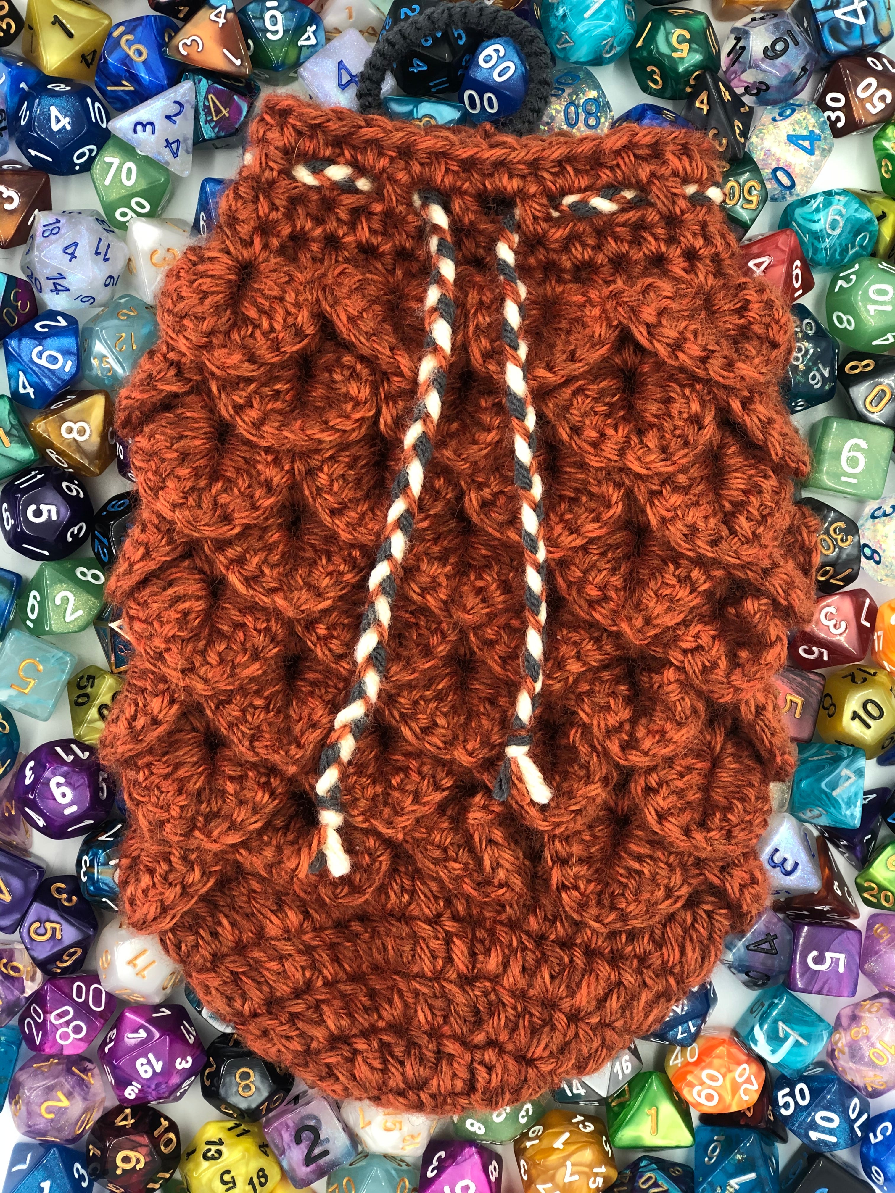 Burnt Orange Dragon Scale Dice Bag