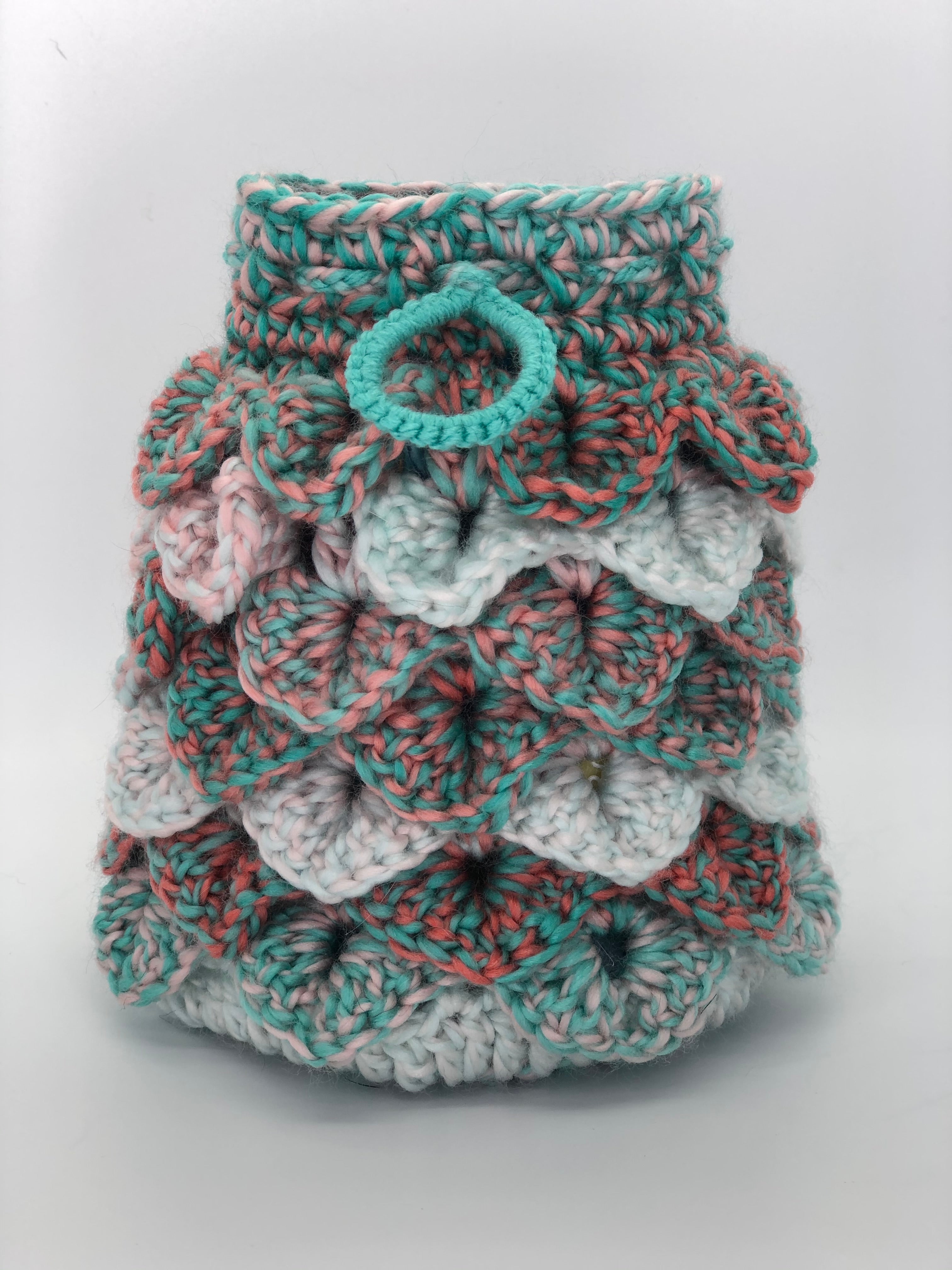 Green & Orange Speck Dragon Scale Dice Bag
