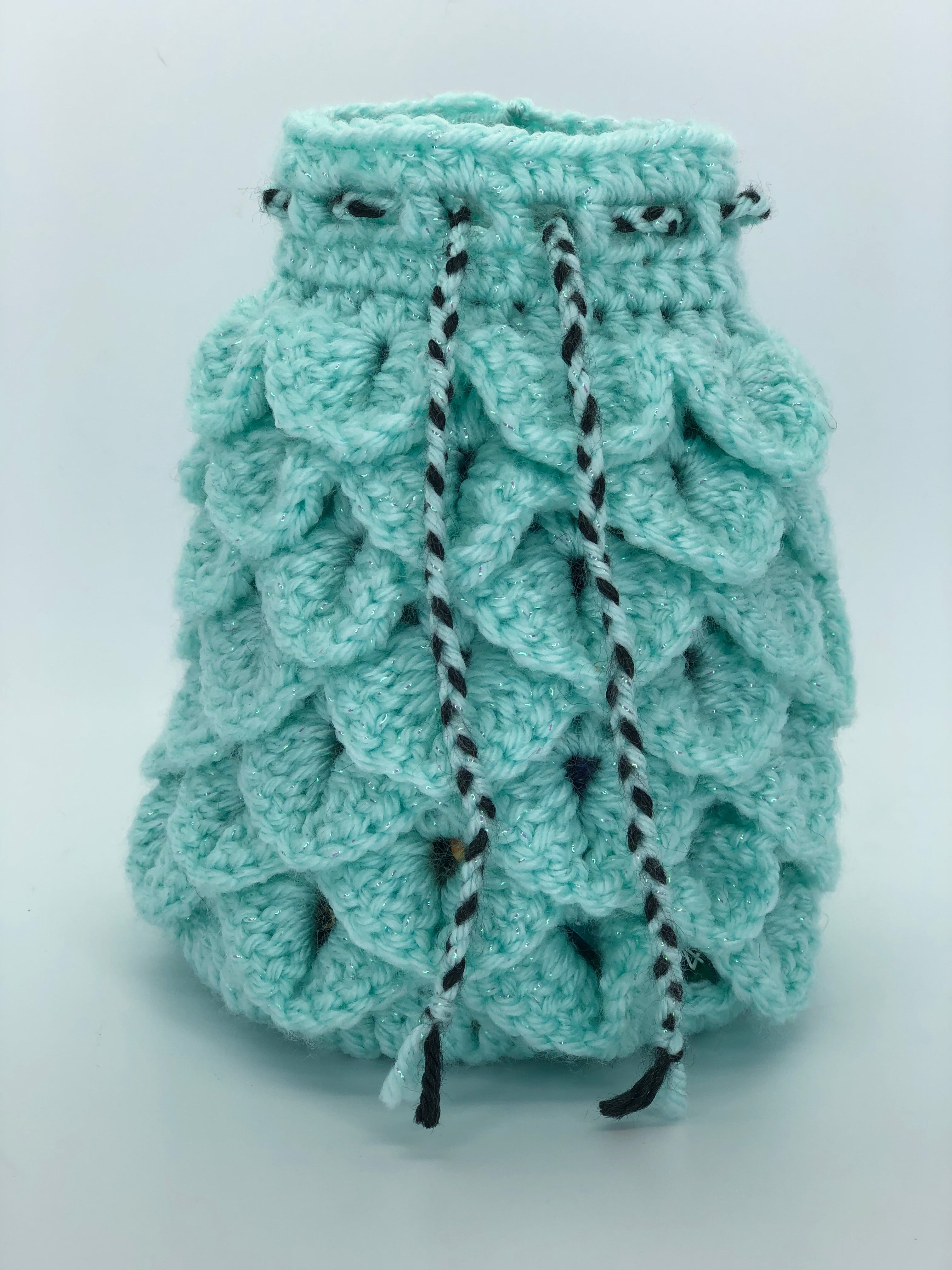 Ice Blue Sparkle Dragon Scale Dice Bag