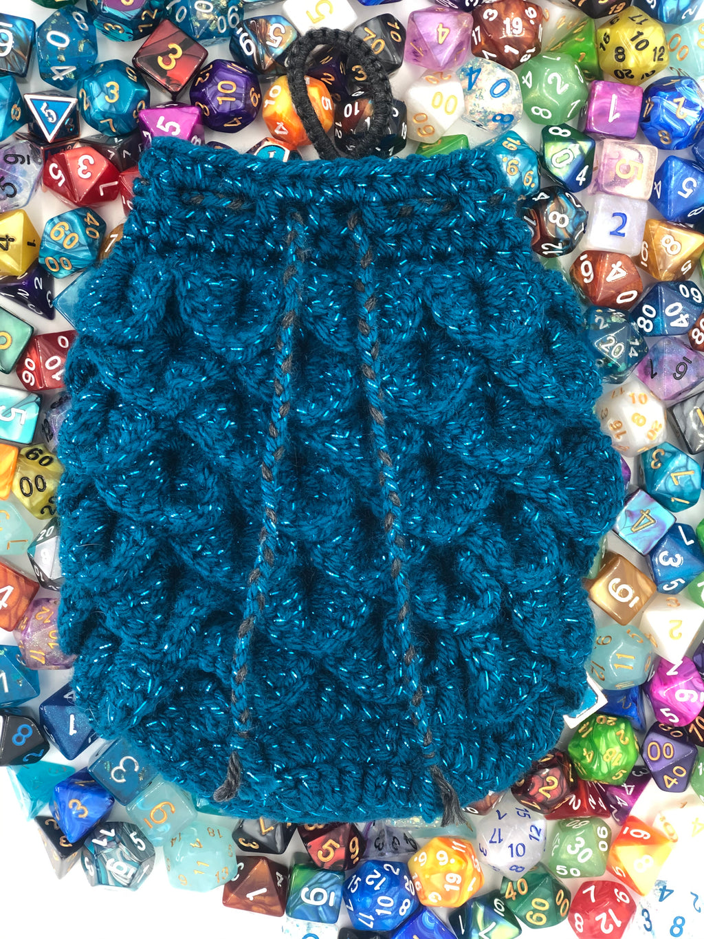 Blue Sparkle Dragon Scale Dice Bag
