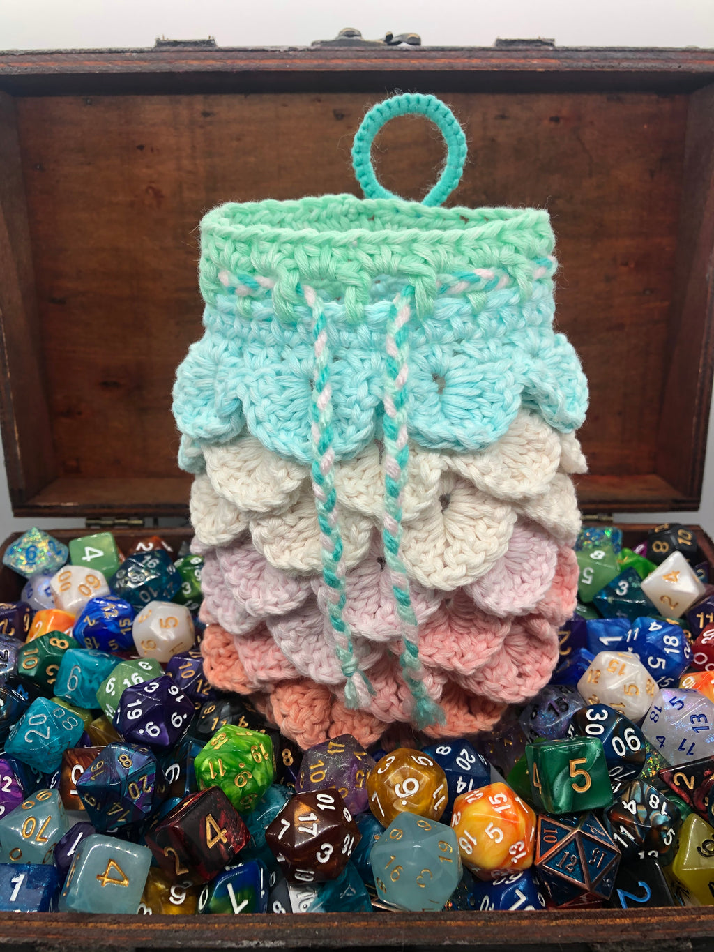 Blue to Orange Dragon Scale Dice Bag