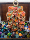 Orange & Green Dragon Scale Dice Bag