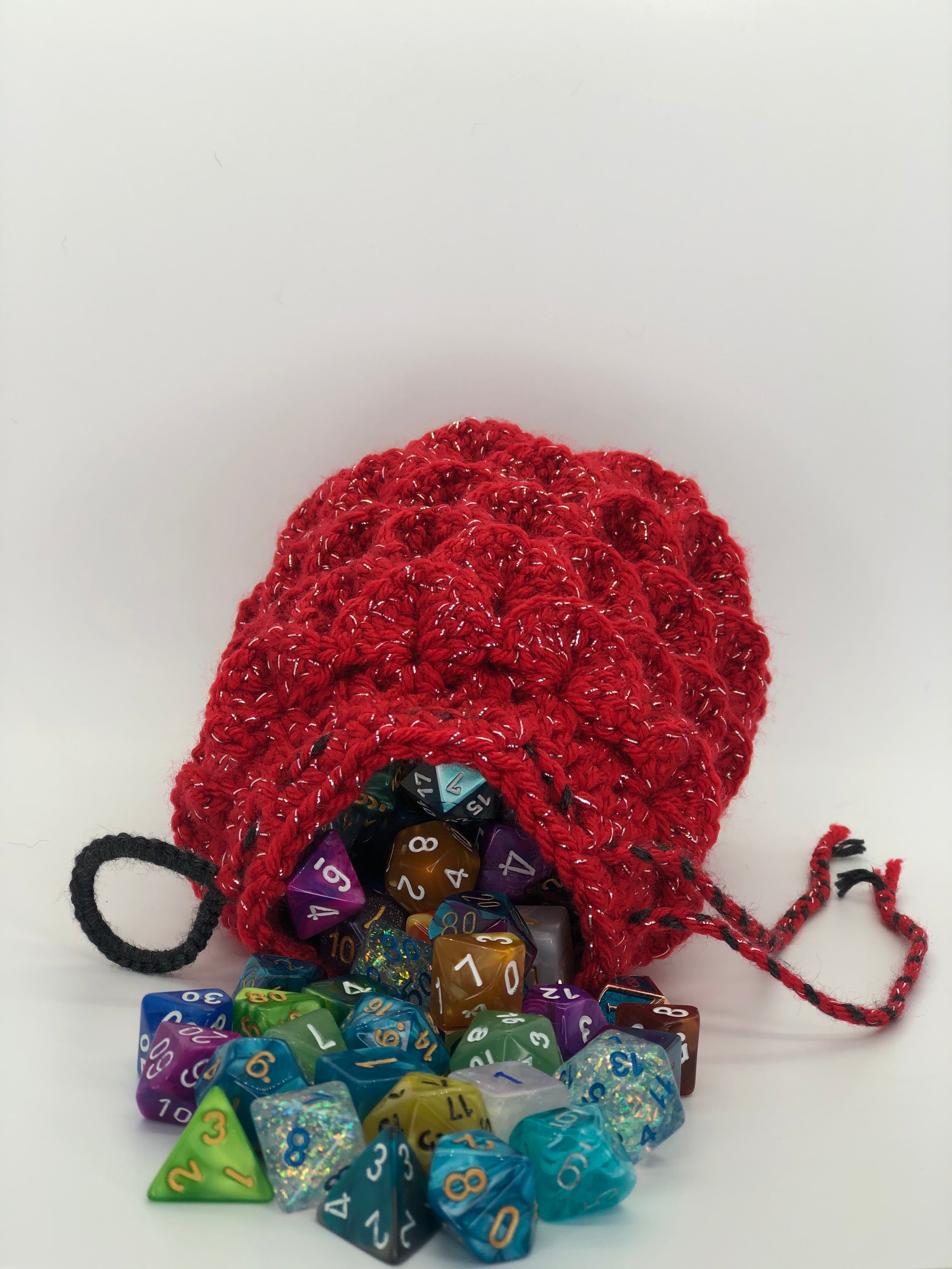 Red Sparkle Dragon Scale Dice Bag
