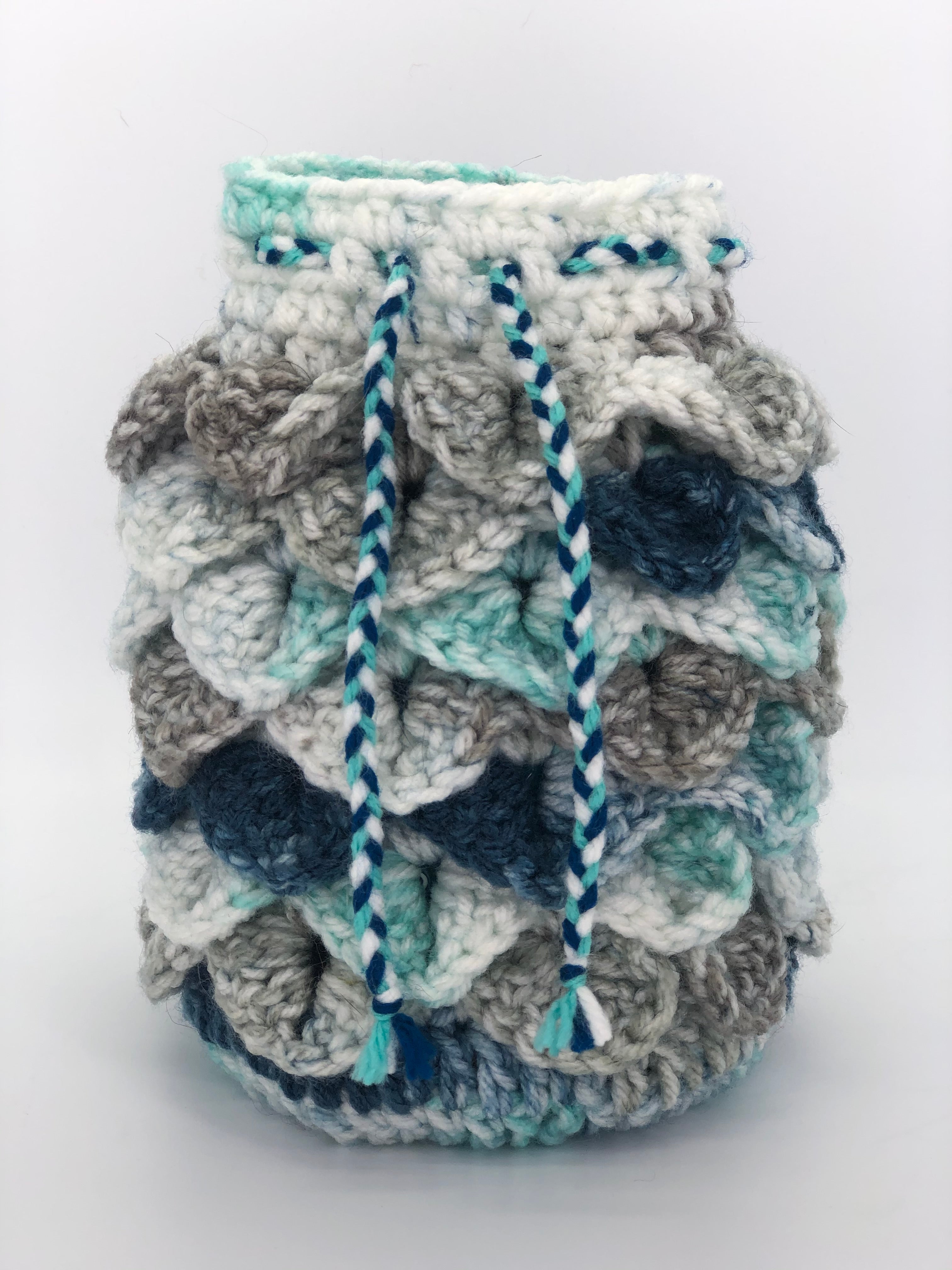 Blue & Grey Dragon Scale Dice Bag