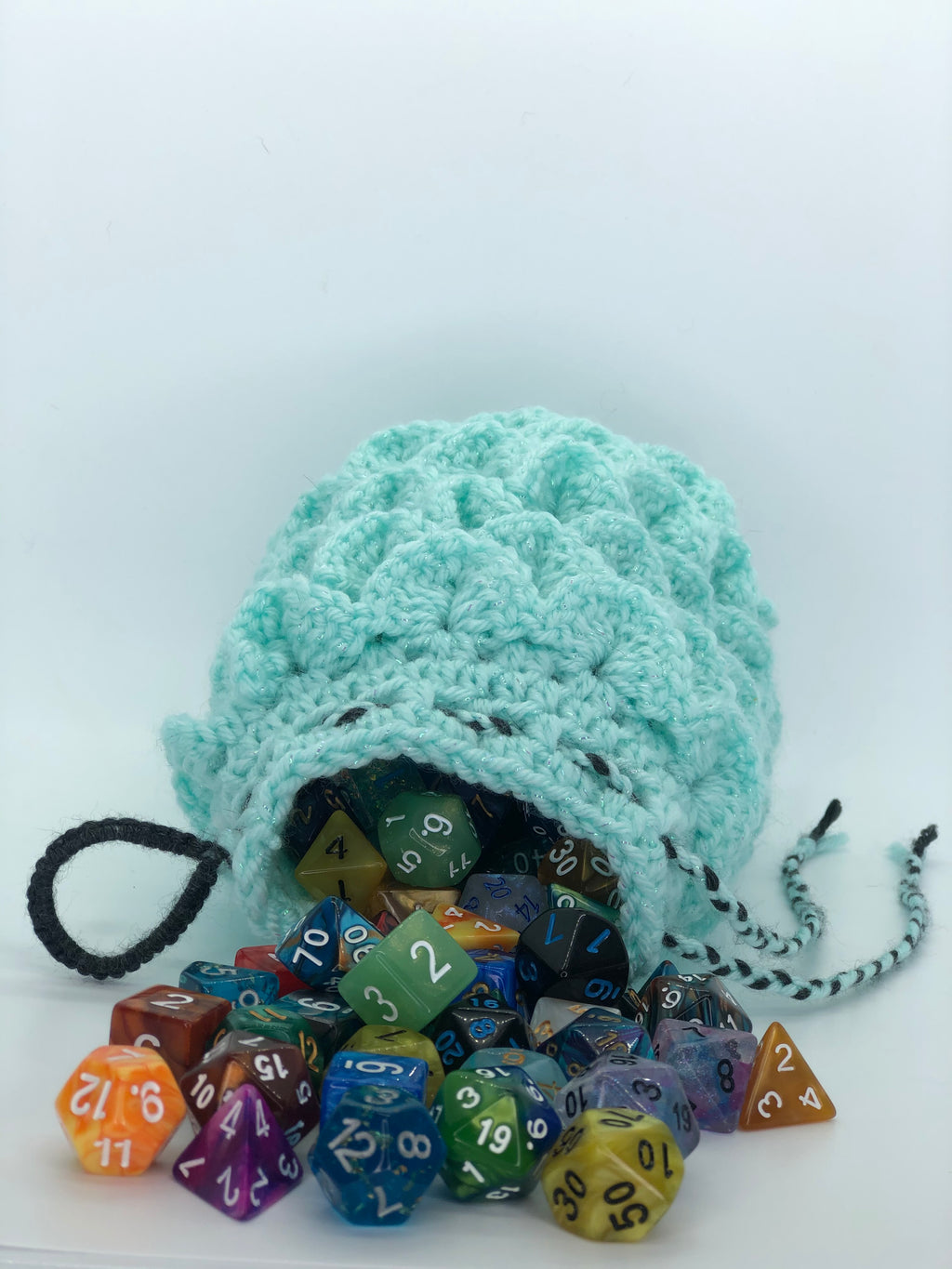 Ice Blue Sparkle Dragon Scale Dice Bag