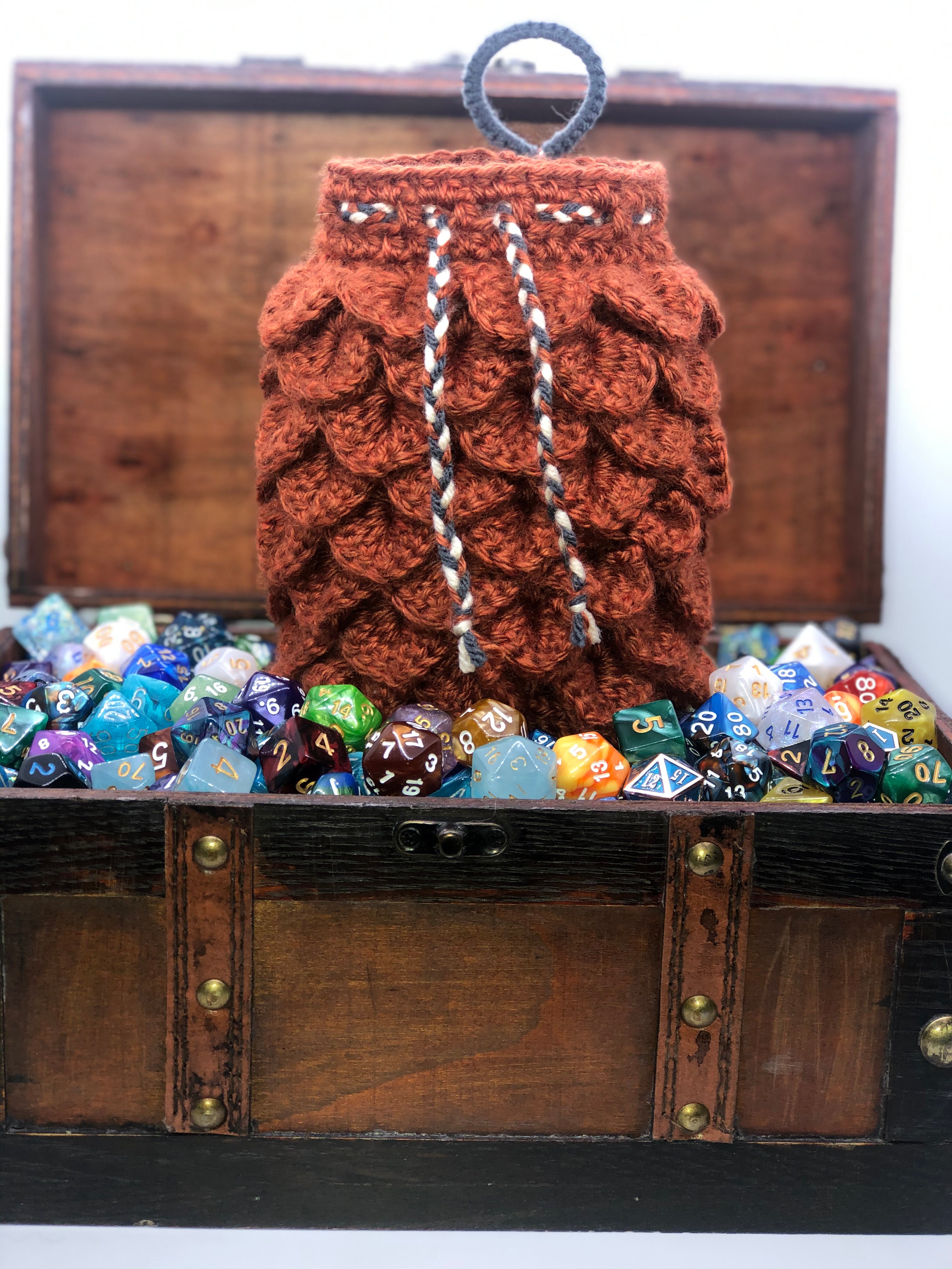 Burnt Orange Dragon Scale Dice Bag