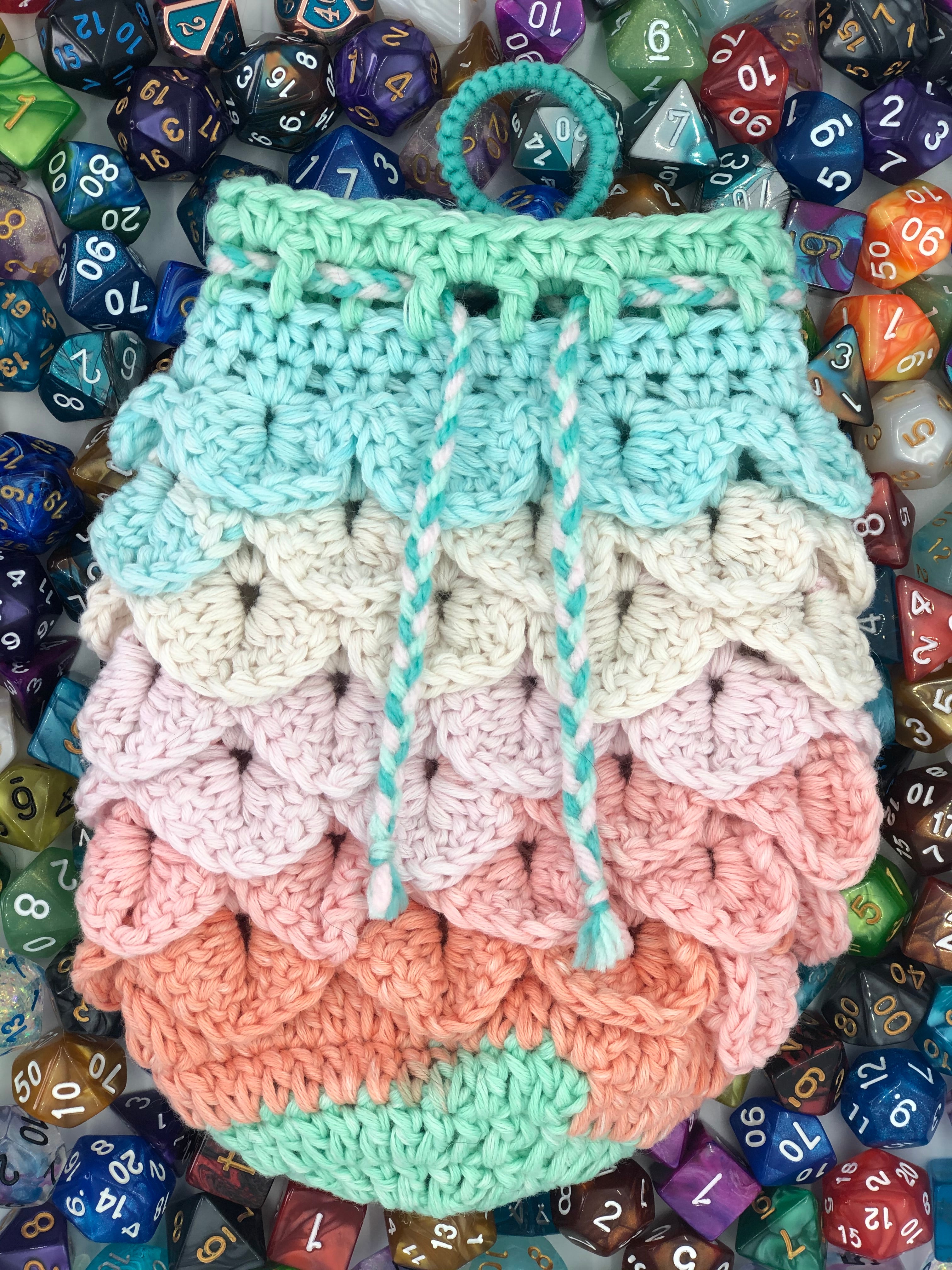 Blue to Orange Dragon Scale Dice Bag