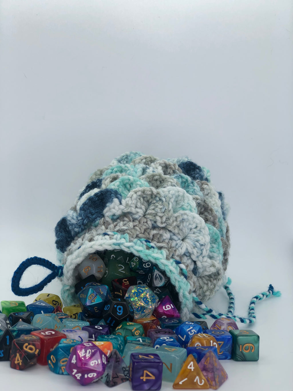 Blue & Grey Dragon Scale Dice Bag