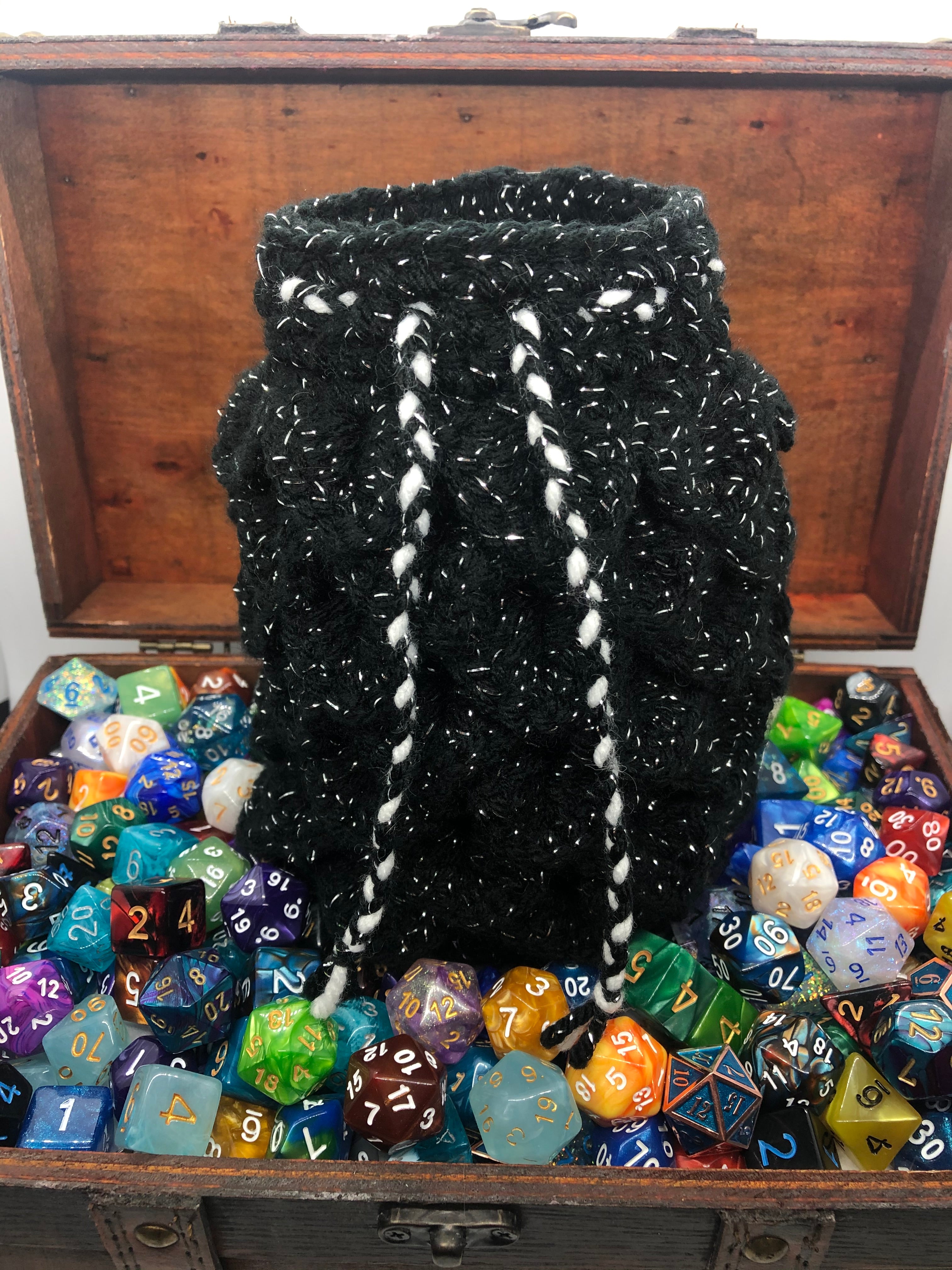 Black Sparkle Dragon Scale Dice Bag