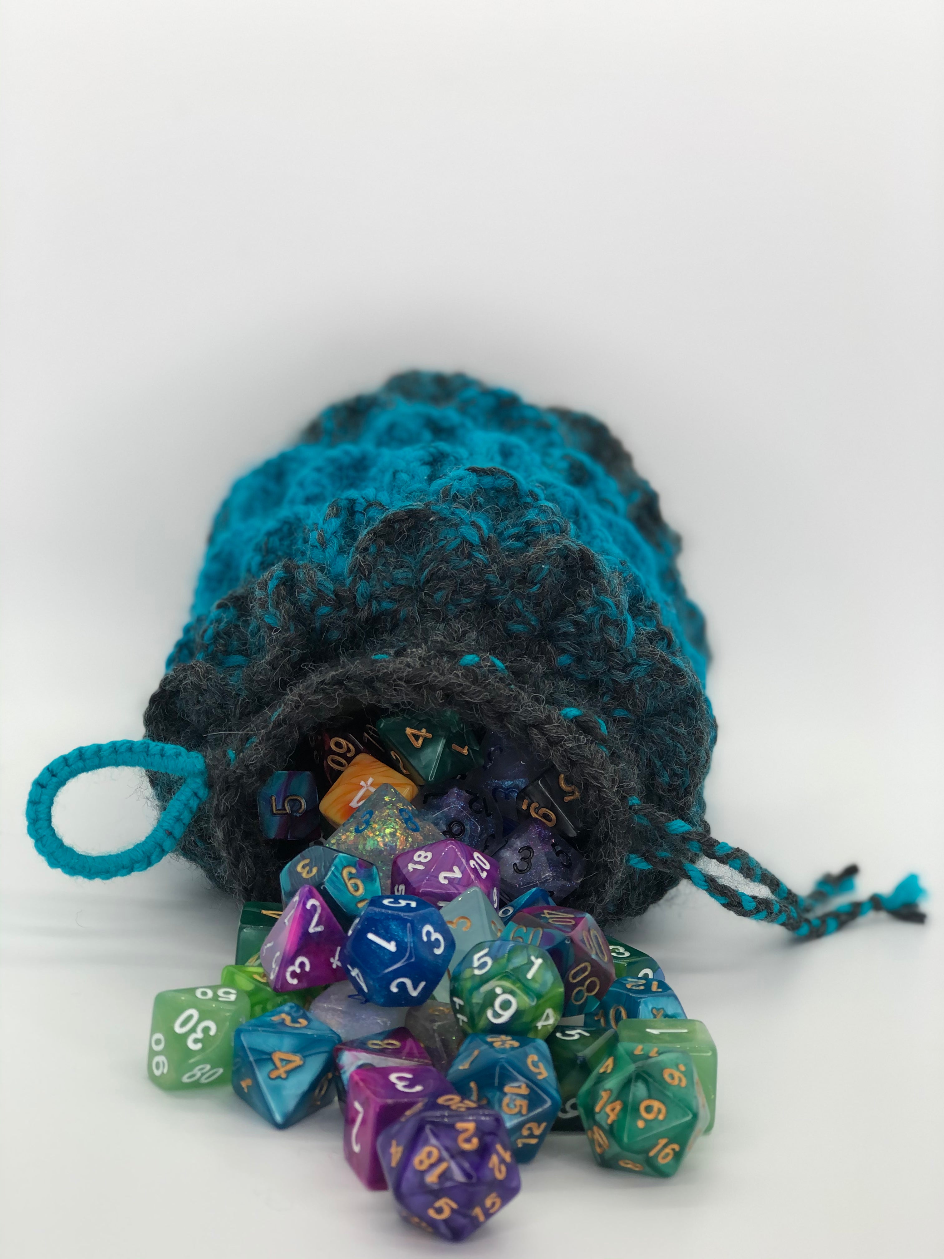 Blue & Black Dragon Scale Dice Bag