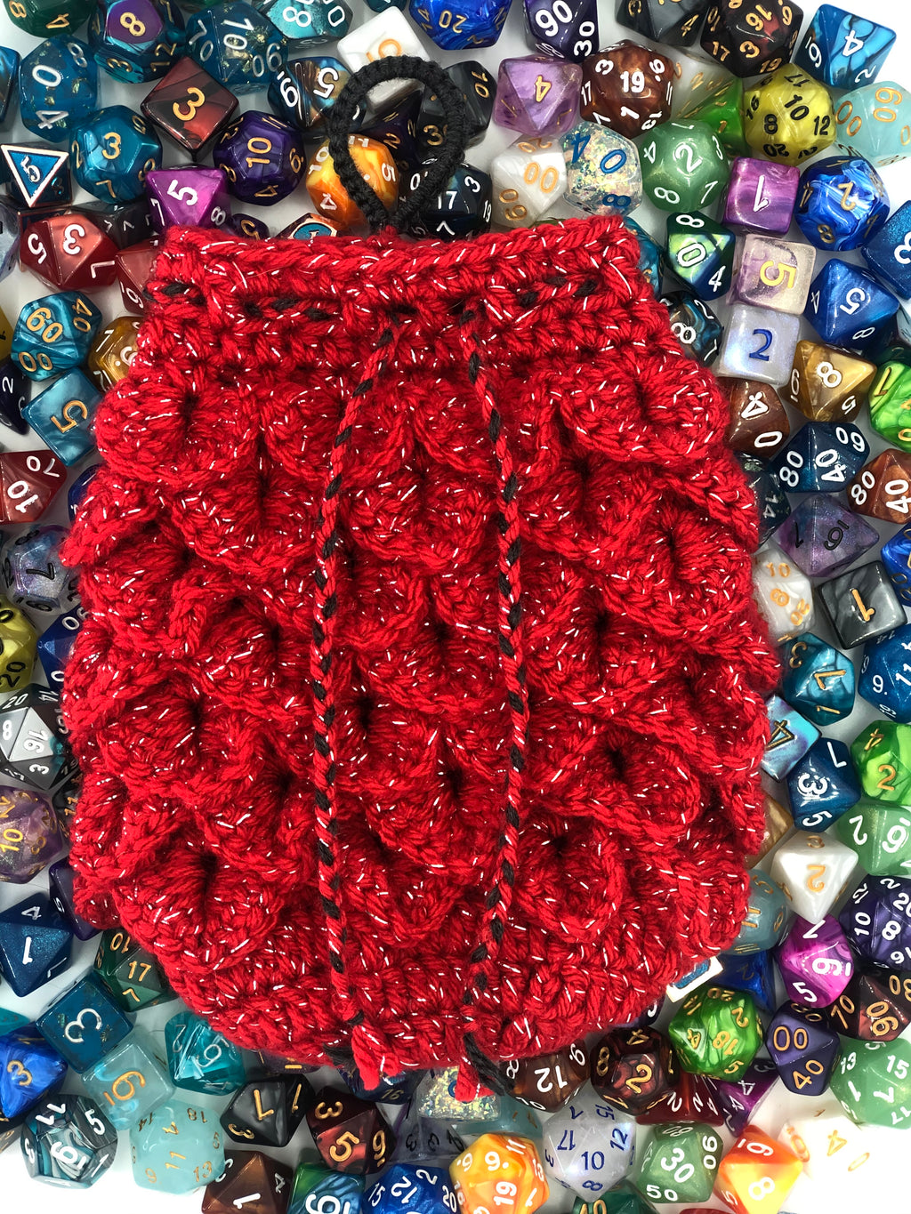 Red Sparkle Dragon Scale Dice Bag