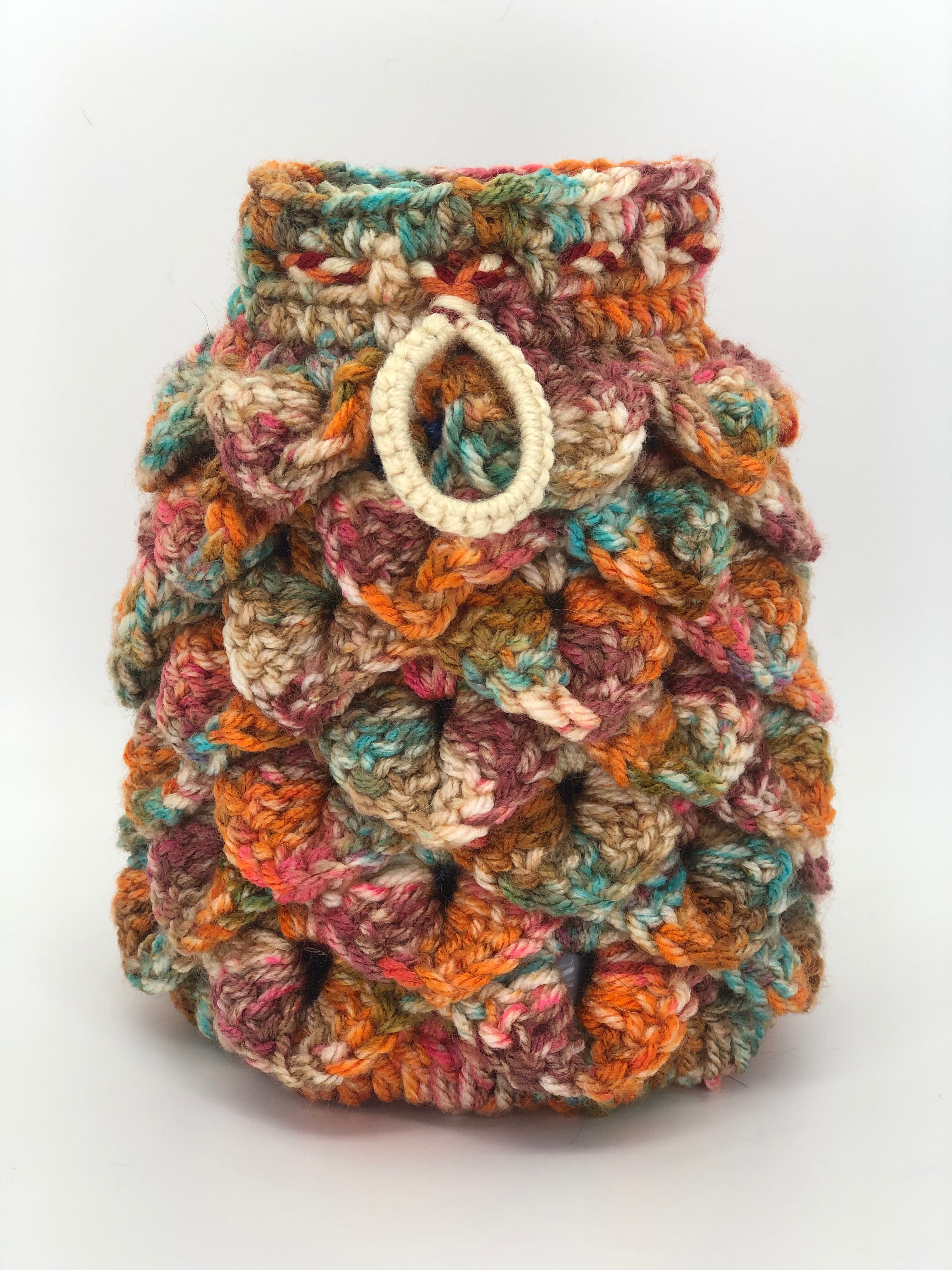Orange & Green Dragon Scale Dice Bag