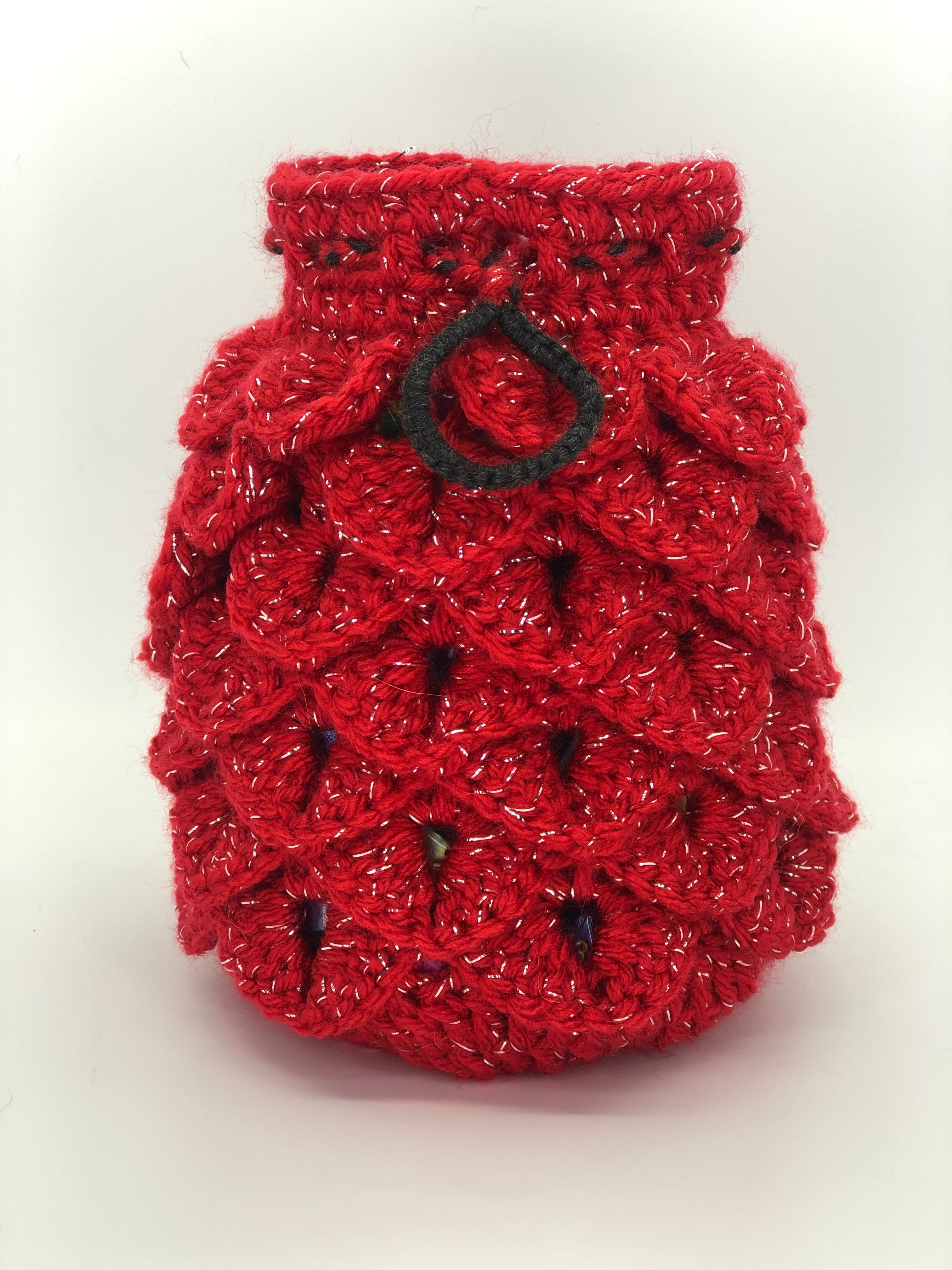 Red Sparkle Dragon Scale Dice Bag