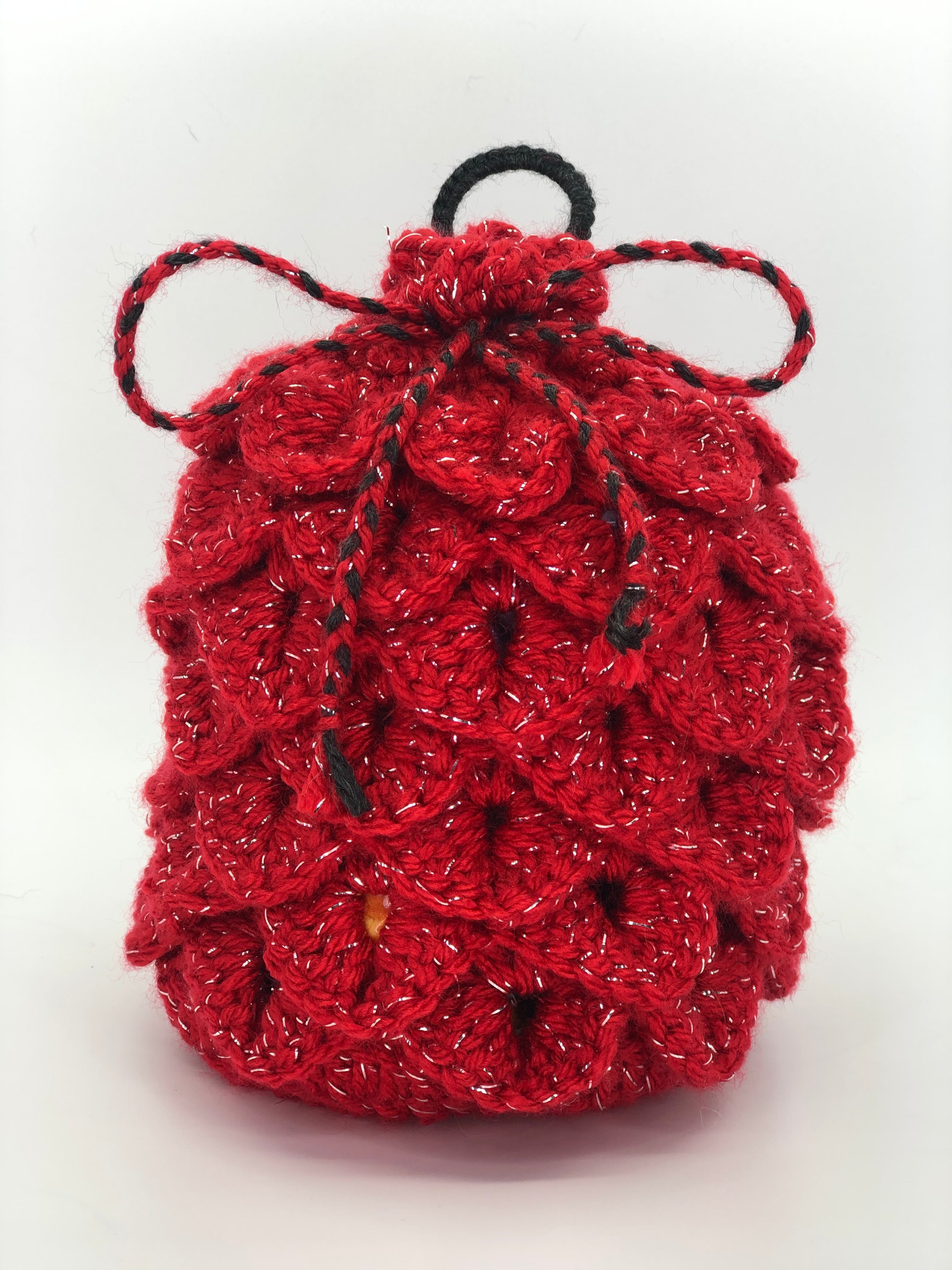 Red Sparkle Dragon Scale Dice Bag