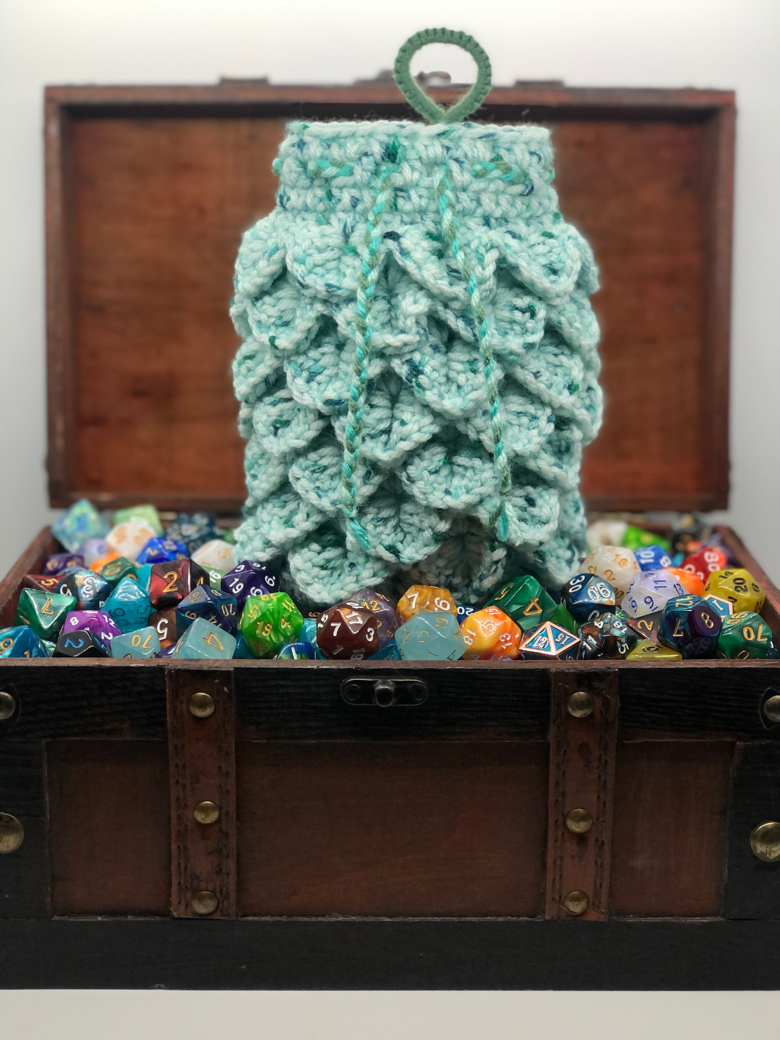 Green Speck Dragon Scale Dice Bag