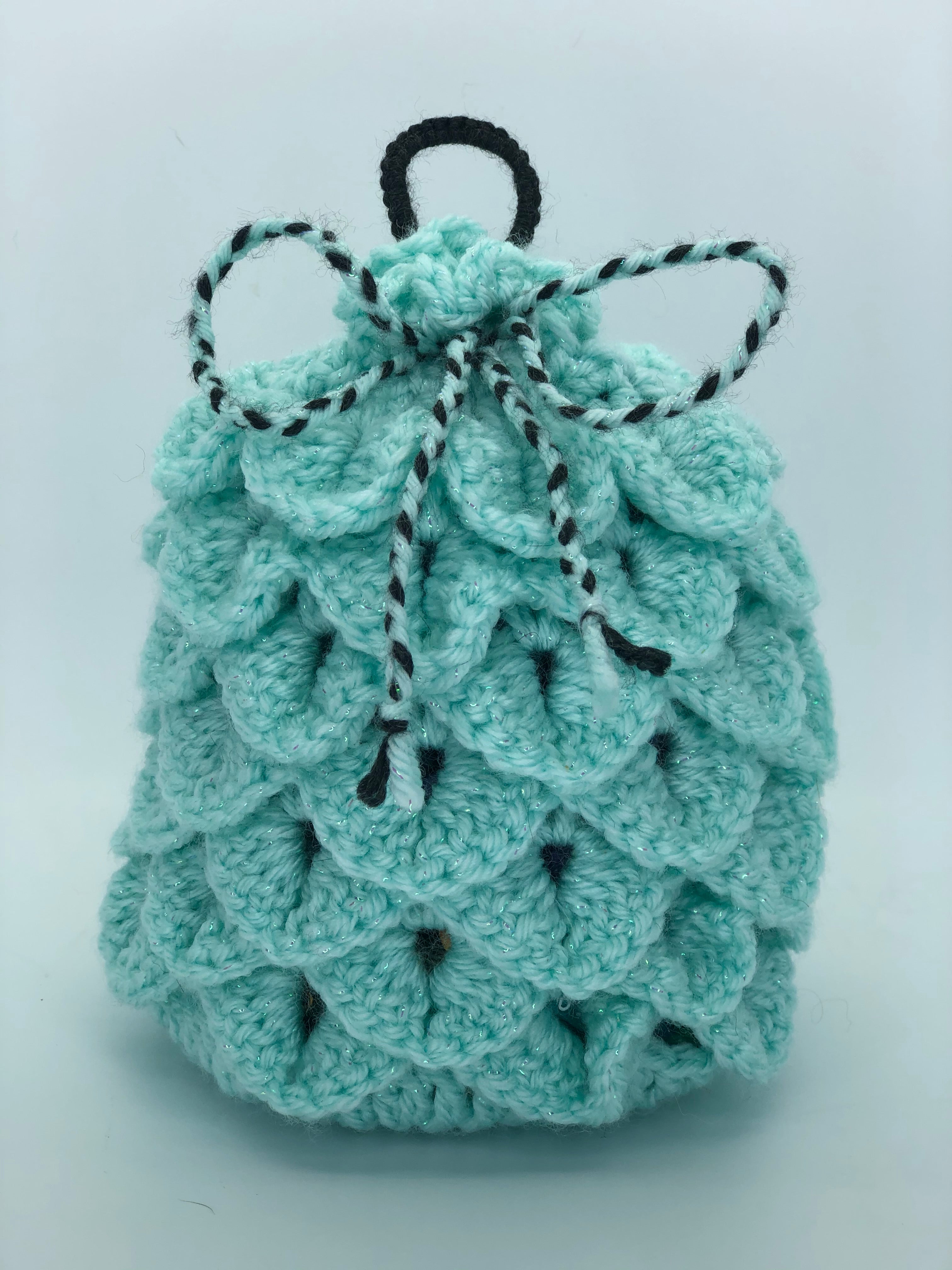 Ice Blue Sparkle Dragon Scale Dice Bag