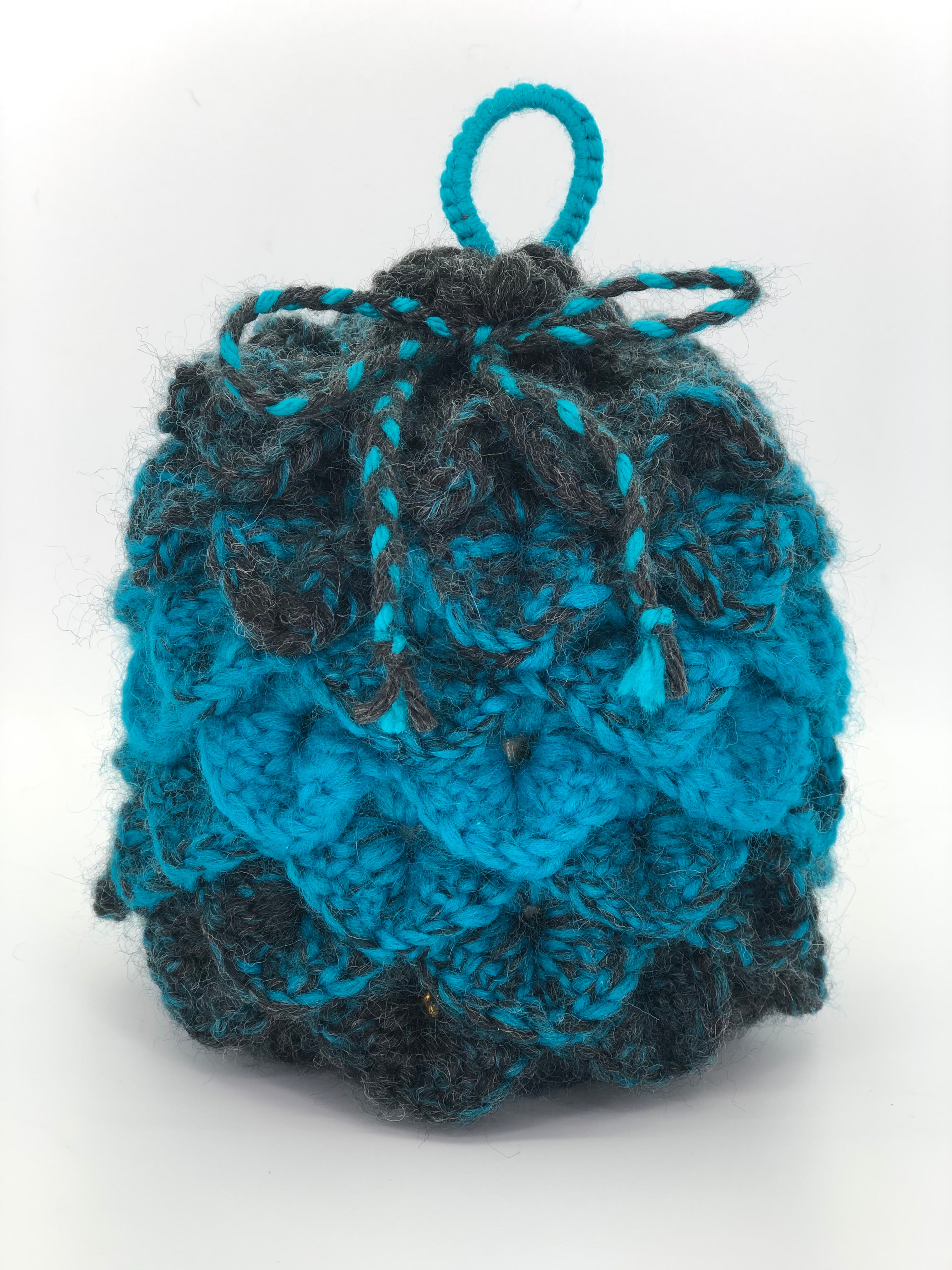 Blue & Black Dragon Scale Dice Bag