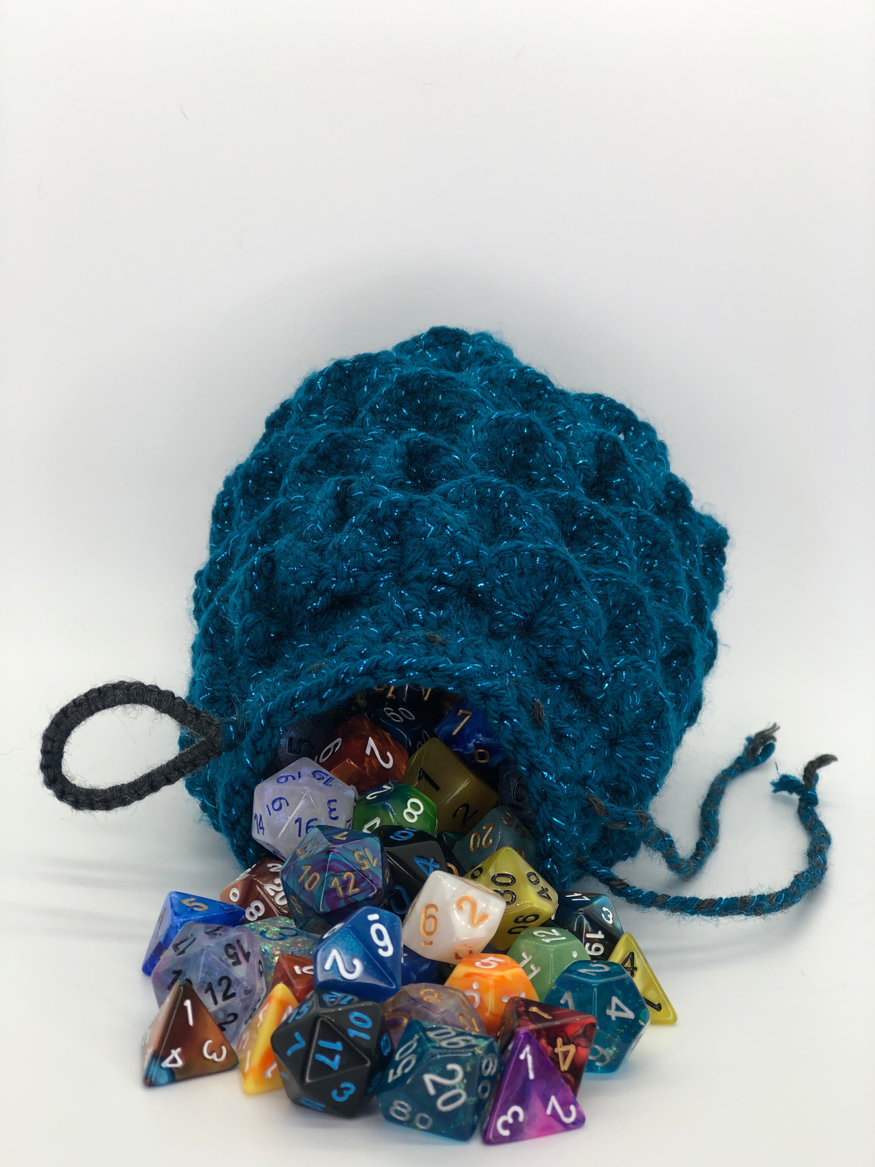 Blue Sparkle Dragon Scale Dice Bag
